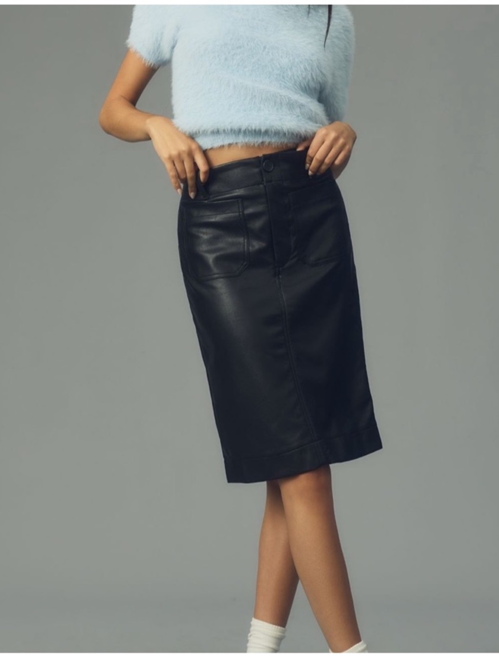 Anthropologie Maeve Colette Faux-Leather Skirt.